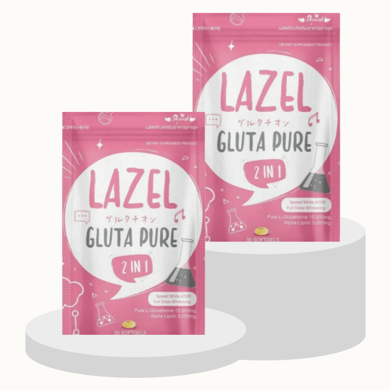 Lazel Gluta Pure (2 Packs) for Ultimate Glow Radiant Skin Bundle