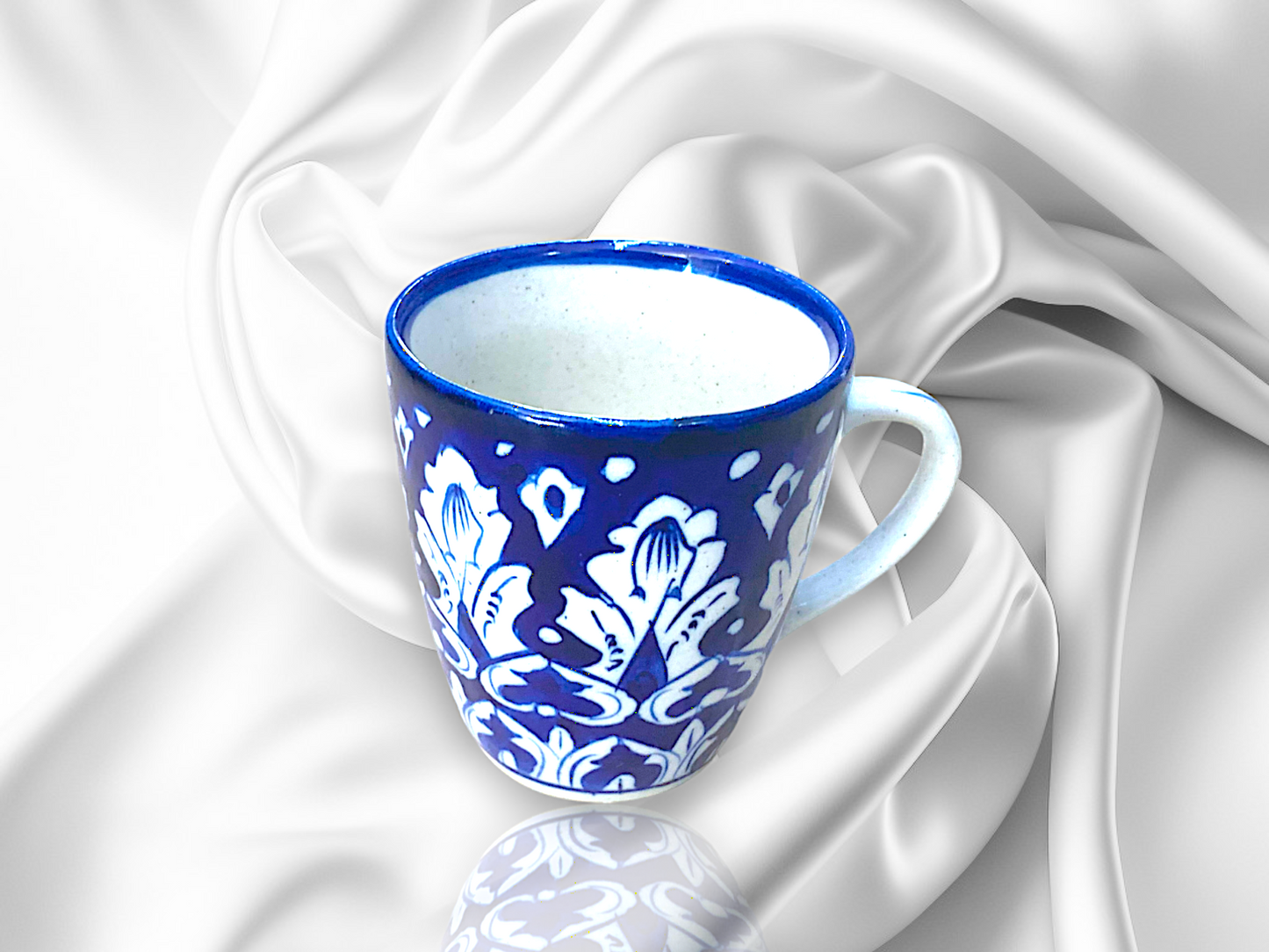 Handcrafted Blue Pottery Mugs Elegance for Your Morning Brew