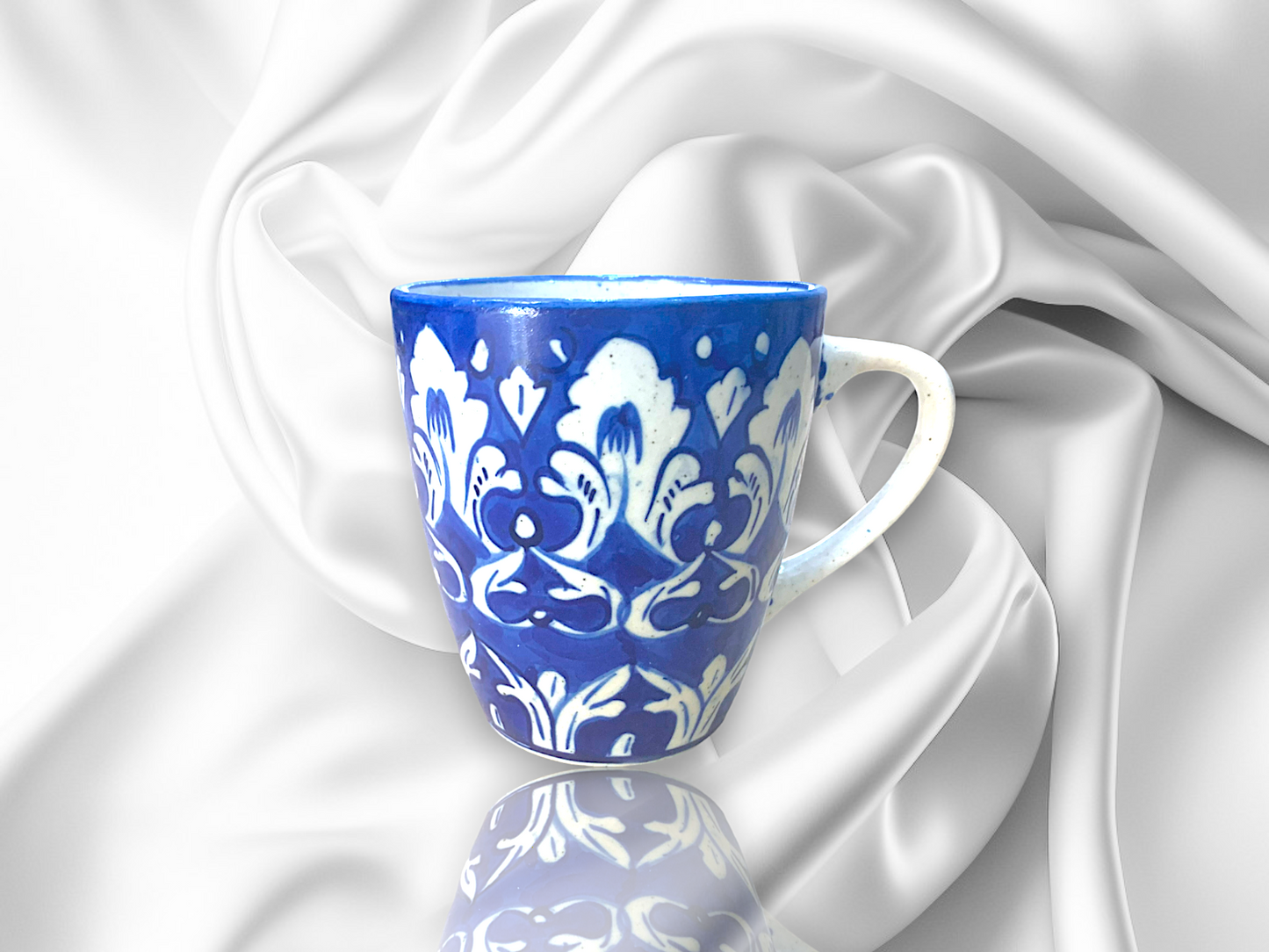 Handcrafted Blue Pottery Mugs Elegance for Your Morning Brew