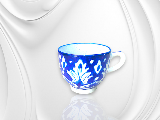 Artisan Blue Pottery Leaf Tea Cups Elevate Your Tea Time Experience