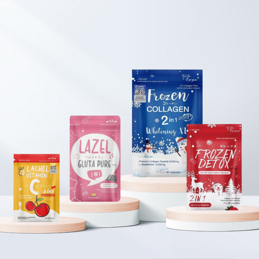 All-in-One Beauty Bundle Frozen Collagen, Frozen Detox, Lazel Gluta & Lachel Vitamin C Combo Offer